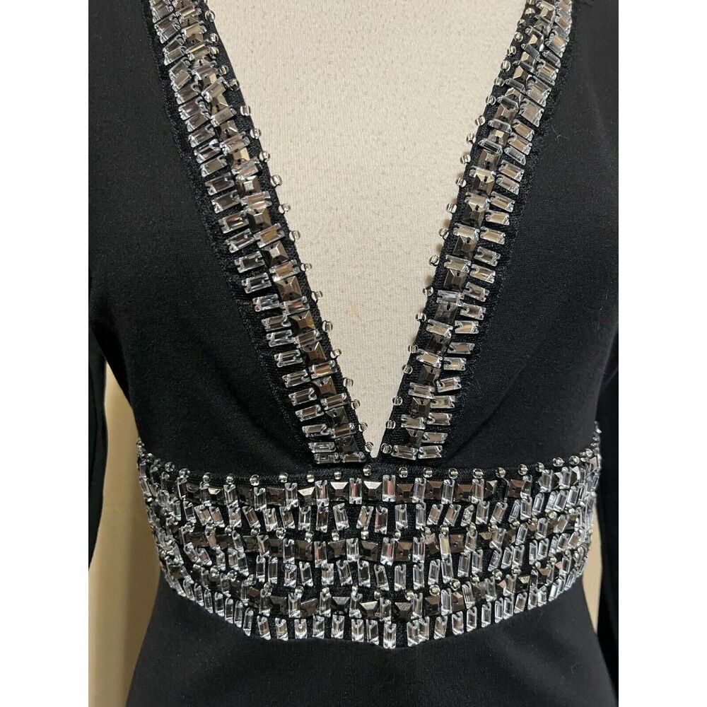 Venus Long Sleeve Embellished Little Black Dress Size 2 NWT - Picture 4 of 5
